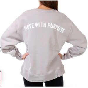 Harmony Balance NWT Womens Move With Purpose Graphic Sweatshirt Gray CrewnecK